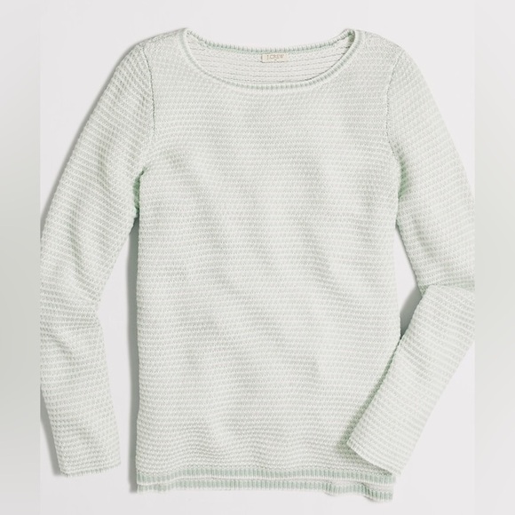 J. Crew Chevron Stitch Boatneck Wool Blend Oversized Sweater Size XS - Picture 1 of 6